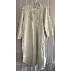 Vintage 1980s Miss Elaine Pale Blue Grandma Nightgown Nightie‎ Modest Small